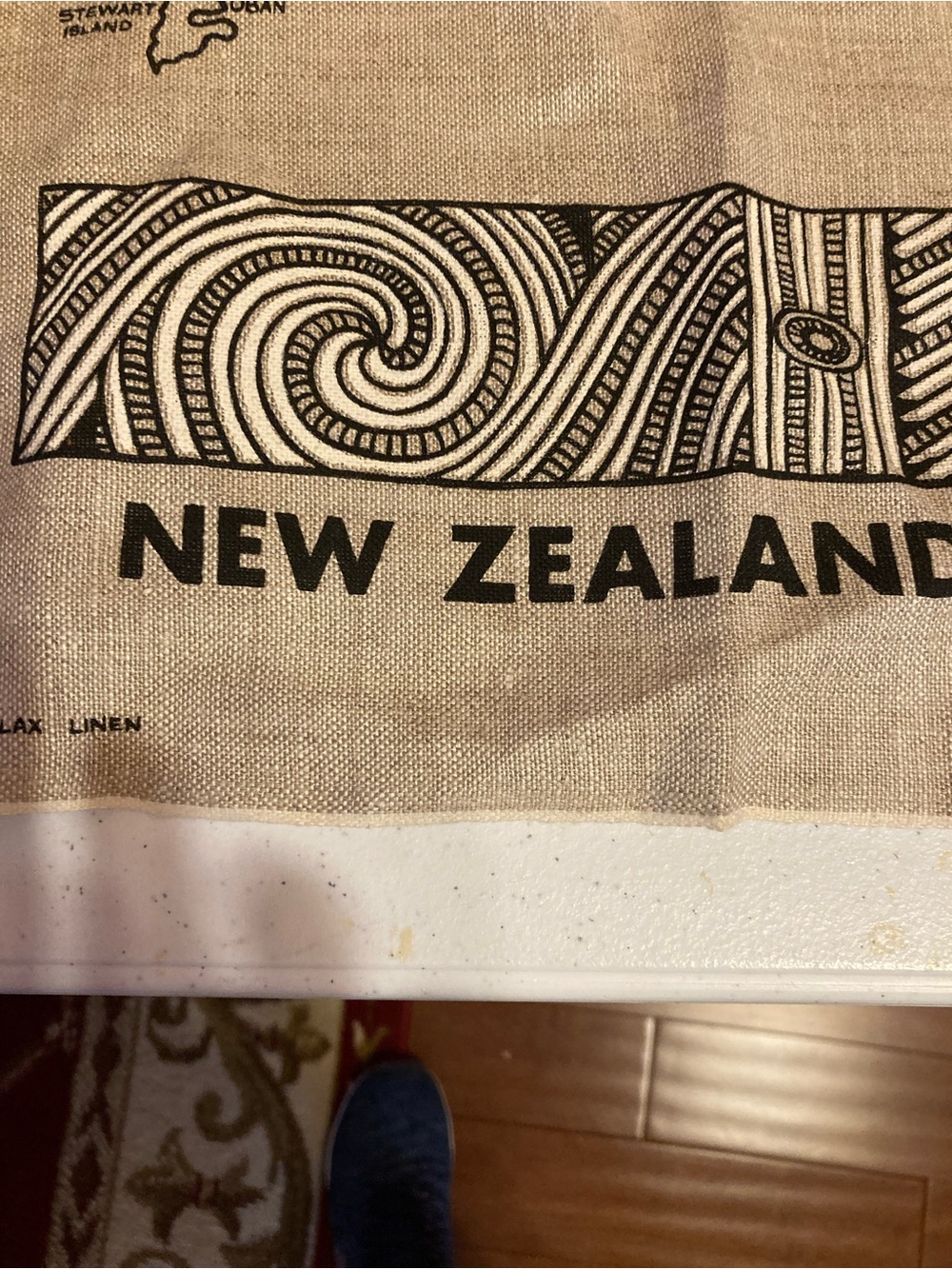 New Zealand Linen Tea Towel — Natural with Black Print - Picture 2 of 10